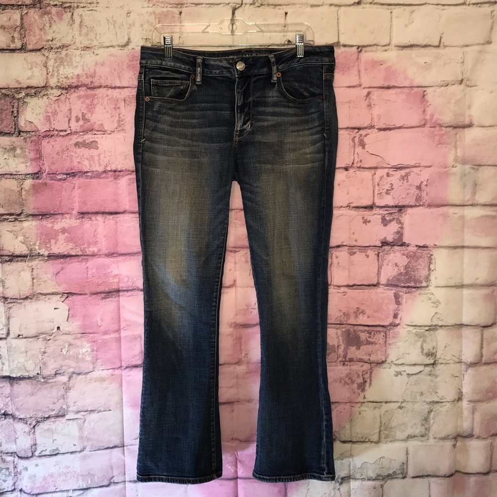 American Eagle Outfitters Jeans Skinny Kick Factory Whiskering size 12 Short